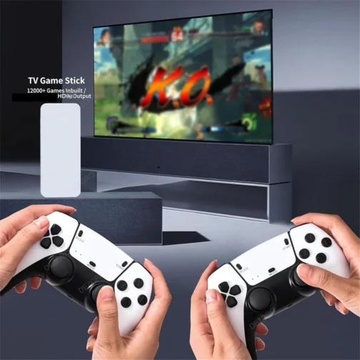Game Stick Retrô 4K HDMI Plug and Play com 20.000+ Jogos, 9 Emuladores, 2 Controles Sem Fio 2.4GHz, Console Portátil para TV com Cartão TF 64GB, Branco - Imagem 3