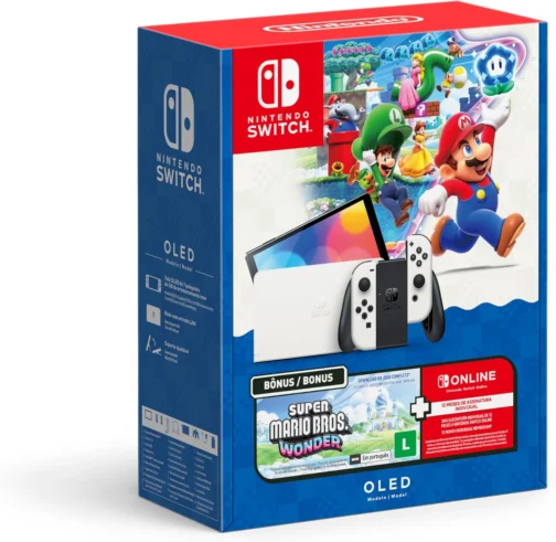 Nintendo, Console, Switch Oled + Super Mario Bros. Wonder + 12 Meses Assinatura Nintendo Switch Online - Imagem 2