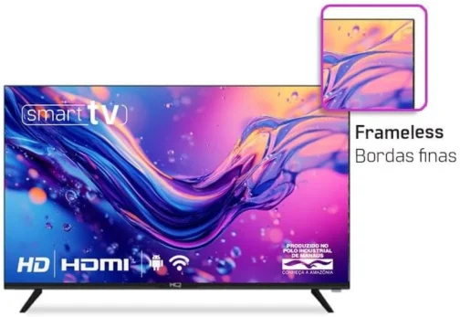 Smart TV HQ 32" HD tela sem bordas Androind 12 design slim HQS32NKHM - Imagem 4