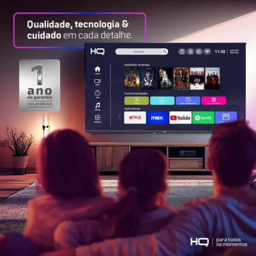 Smart TV HQ 32" HD tela sem bordas Androind 12 design slim HQS32NKHM - Imagem 8