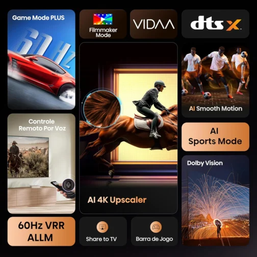 Hisense Smart TV 4K 55" Polegadas 55A6NV | Dolby Vision, HDR10, HLG, Dolby Gaming, Film Maker, DTS Virtual X, Compatibilidade Alexa - Imagem 3