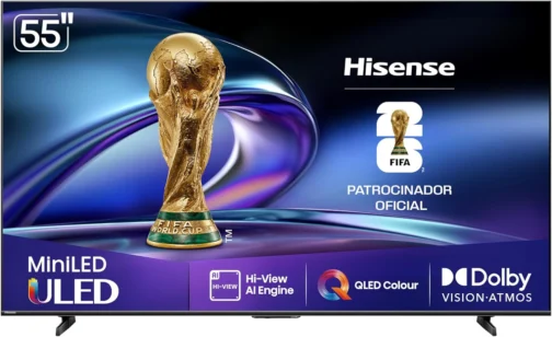 Hisense Smart TV 4K 55" Polegadas 55U6QV Mini LED | Dolby Vision, HDR10+, HDR10+ Adaptive, Dolby Vision IQ, Modo FilmMaker, Dolby Atmos, Compatibilidade Alexa - Imagem 2