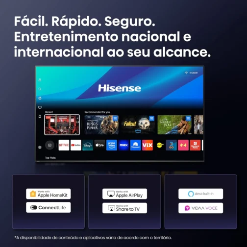 Hisense Smart TV 4K 55" Polegadas 55U6QV Mini LED | Dolby Vision, HDR10+, HDR10+ Adaptive, Dolby Vision IQ, Modo FilmMaker, Dolby Atmos, Compatibilidade Alexa - Imagem 11