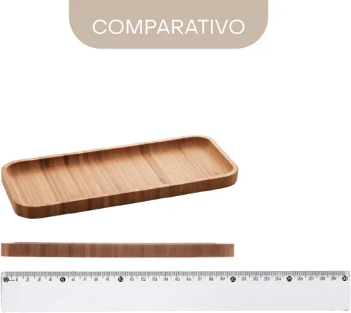 LYOR - Bandeja de Bambu Hire Marrom Natural 20cm - Mesa Posta - Organização - Utensílios de Cozinha - Enxoval - Decoração - Travessa Retangular - Petisqueira - Utilidades Domésticas - Imagem 7