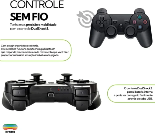 Video Game Retrô Infanto 4 - Console Retrô com 44 mil jogos antigos (2 controles) (Sem fio) - Imagem 5