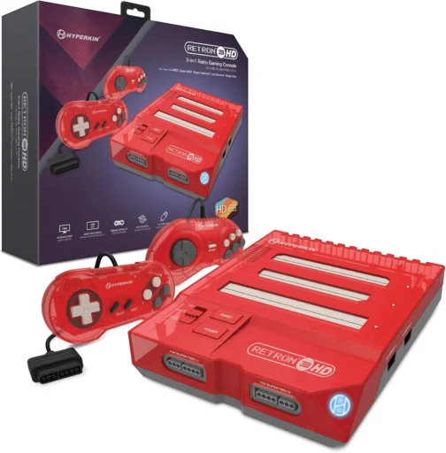 Hyperkin RetroN 3 HD 3-in-1 Retro Gaming Console for NES, Super Famicom, and Genesis/ Mega Drive (Jasper Red) - Super NES - Imagem 2