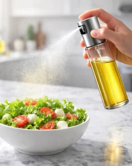 Borrifador Spray Azeite Óleo Vinagre Pulverizador Cozinha Premium Vidro Inox Multiuso Galheteiro Controle de Óleo Alimentação Saudável Prático Resistente Uso Doméstico e Profissional
