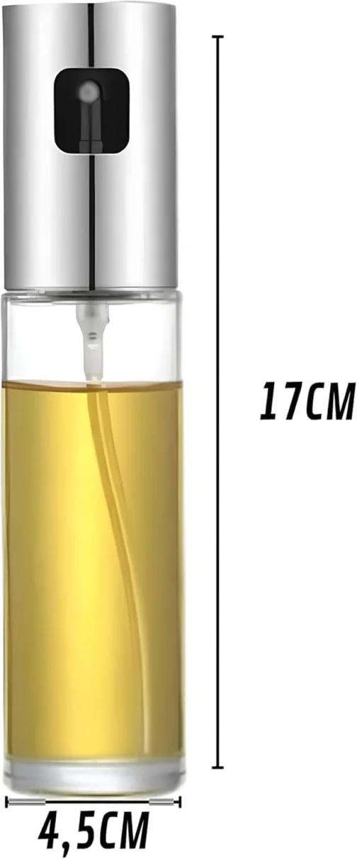 Borrifador Spray Azeite Óleo Vinagre Pulverizador Cozinha Premium Vidro Inox Multiuso Galheteiro Controle de Óleo Alimentação Saudável Prático Resistente Uso Doméstico e Profissional - Imagem 4