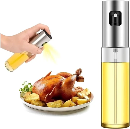 Borrifador Spray Azeite Óleo Vinagre Pulverizador Cozinha Premium Vidro Inox Multiuso Galheteiro Controle de Óleo Alimentação Saudável Prático Resistente Uso Doméstico e Profissional - Imagem 8