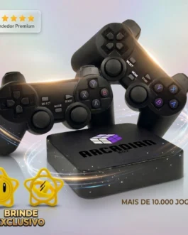 Arcadian Box Console Retro – Sistema Multijogos 4K HDMI – Inclui 2 Controles USB – Compatível com PS1, N64, SNES e Arcade