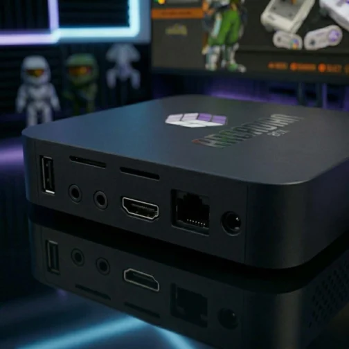 Arcadian Box Console Retro - Sistema Multijogos 4K HDMI - Inclui 2 Controles USB - Compatível com PS1, N64, SNES e Arcade - Imagem 8