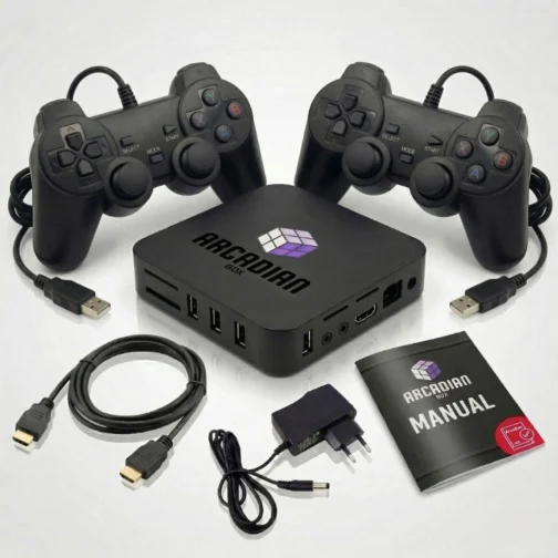 Arcadian Box Console Retro - Sistema Multijogos 4K HDMI - Inclui 2 Controles USB - Compatível com PS1, N64, SNES e Arcade - Imagem 10