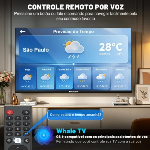 Smart TV 32 Polegadas, Whale 10.0, LED HD Ready, Wi-Fi e Bluetooth, Dolby Atmos, Netflix e YouTube, 3x HDMI - Imagem 3