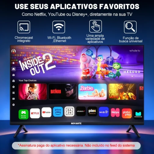 Smart TV 32 Polegadas, Whale 10.0, LED HD Ready, Wi-Fi e Bluetooth, Dolby Atmos, Netflix e YouTube, 3x HDMI - Imagem 6