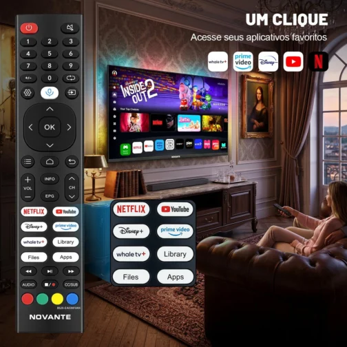 Smart TV 32 Polegadas, Whale 10.0, LED HD Ready, Wi-Fi e Bluetooth, Dolby Atmos, Netflix e YouTube, 3x HDMI - Imagem 8