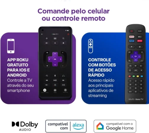 Smart TV DLED 32 HD Multi Essencial Roku 3HDMI 2USB Wi-Fi - Imagem 6