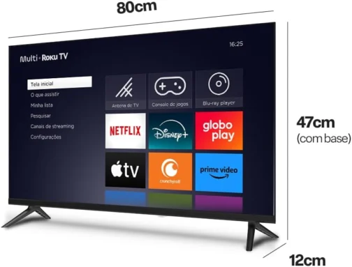Smart TV DLED 32 HD Multi Essencial Roku 3HDMI 2USB Wi-Fi - Imagem 9