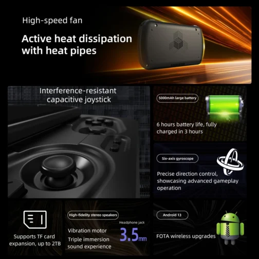 Anbernic RG Slide Handheld Game Console RG Slide 4.7-inch LTPS In-Cell Screen No Card Retro Game Console Unisoc T820 Portable Arcade Video Gaming Console Support AI WiFi Bluetooth HD and TV Output - Imagem 5