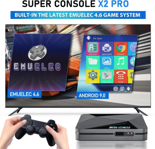 Kinhank Retro Game Console Super Console X2 Pro Built-in 65000+ Games, Video Game Console Android 9.0/Emuelec 4.6, S905X2 Chip, 4K UHD Output,2.4G/5G, BT 5.0 - Imagem 3