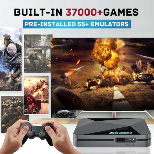 Kinhank Retro Game Console Super Console X2 Pro Built-in 65000+ Games, Video Game Console Android 9.0/Emuelec 4.6, S905X2 Chip, 4K UHD Output,2.4G/5G, BT 5.0 - Imagem 4