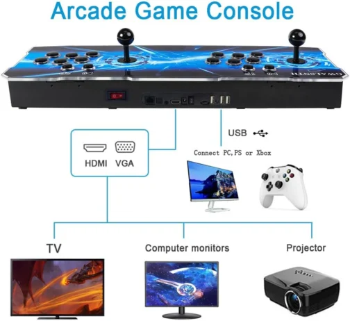GWALSNTH Console de Jogos Arcade 3D Pandora Box 18S Pro, Máquina de Videogame Hd com 36800 Jogos Em 1, Plug And Play para Jogar Em Casa, Função Wi-Fi. - Imagem 6
