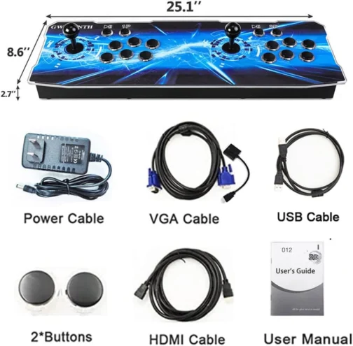 GWALSNTH Console de Jogos Arcade 3D Pandora Box 18S Pro, Máquina de Videogame Hd com 36800 Jogos Em 1, Plug And Play para Jogar Em Casa, Função Wi-Fi. - Imagem 7