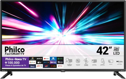 Smart TV 42” Philco PTV42G6FR2CPF Roku TV LED Dolby Áudio - Imagem 2