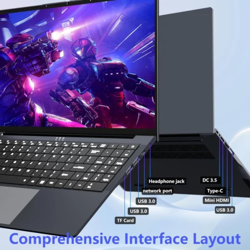 KUMNOSAL Laptop de 16 polegadas, tela FHD IPS 1200p, laptop para jogos i5 (até 3,6 GHz) para 16 GB LPDDR4 RAM 512 GB SSD, WiFi aberto de 180 ângulos, 5, teclado retroiluminado HDMI, gráficos UHD 617 - Imagem 6