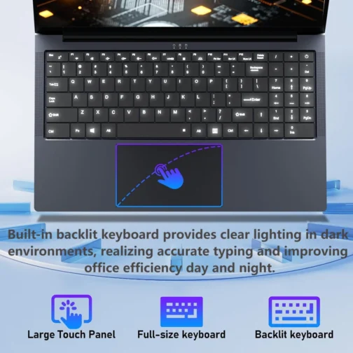 KUMNOSAL Laptop de 16 polegadas, tela FHD IPS 1200p, laptop para jogos i5 (até 3,6 GHz) para 16 GB LPDDR4 RAM 512 GB SSD, WiFi aberto de 180 ângulos, 5, teclado retroiluminado HDMI, gráficos UHD 617 - Imagem 7