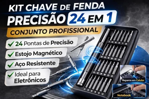 Kit Chave de Fenda de Precisão 24 em 1 com Estojo Magnético – Conjunto Profissional para Reparos em Celular, Notebook, Relógios, Óculos e Eletrônicos - Imagem 8