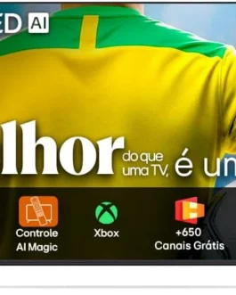 Smart TV 4K 50″ LG QNED73 Portal de Games Processador AI α7 Gen8 4K Super Upscaling Google Cast Integrado Controle AI Magic WebOS 25 Modo Esportes Alerta de Esportes