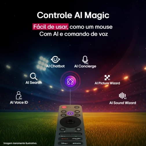 Smart TV 4K 50" LG QNED73 Portal de Games Processador AI α7 Gen8 4K Super Upscaling Google Cast Integrado Controle AI Magic WebOS 25 Modo Esportes Alerta de Esportes - Imagem 12
