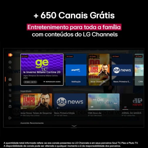 Smart TV 4K 50" LG QNED73 Portal de Games Processador AI α7 Gen8 4K Super Upscaling Google Cast Integrado Controle AI Magic WebOS 25 Modo Esportes Alerta de Esportes - Imagem 14