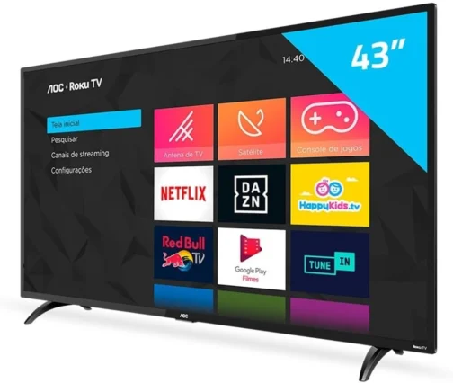 Smart TV LED 43" HD AOC 43S5195/7 - Wifi, USB, HDMI - Imagem 4