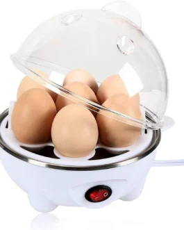 Cozedor Elétrico de Ovos a Vapor 7 Unidades, Egg Cooker Portátil com Desligamento Automático, Escalfador Legumes Vapor, Compacto para Café da Manhã Saudável, Cozinha, Trailer e Viagem 110V