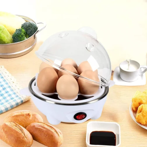 Cozedor Elétrico de Ovos a Vapor 7 Unidades, Egg Cooker Portátil com Desligamento Automático, Escalfador Legumes Vapor, Compacto para Café da Manhã Saudável, Cozinha, Trailer e Viagem 110V - Imagem 3