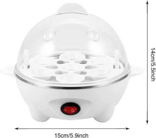 Cozedor Elétrico de Ovos a Vapor 7 Unidades, Egg Cooker Portátil com Desligamento Automático, Escalfador Legumes Vapor, Compacto para Café da Manhã Saudável, Cozinha, Trailer e Viagem 110V - Imagem 4