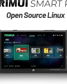 Video Game Console Trimui Smart Pro Emulador Mini Game, SD 64 GB, Tela HD IPS de 4,9 Pol, Sistema Linux, Suporte a Mais de 5500 Jogos Clássicos, Gamepad sem Fio 2.4G/5G, WiFi Bluetooth – Preto.