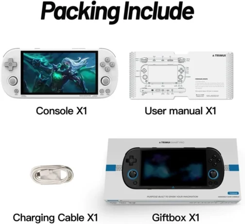 Video Game Console Trimui Smart Pro Emulador Mini Game, SD 64 GB, Tela HD IPS de 4,9 Pol, Sistema Linux, Suporte a Mais de 5500 Jogos Clássicos, Gamepad sem Fio 2.4G/5G, WiFi Bluetooth - Preto. - Imagem 9