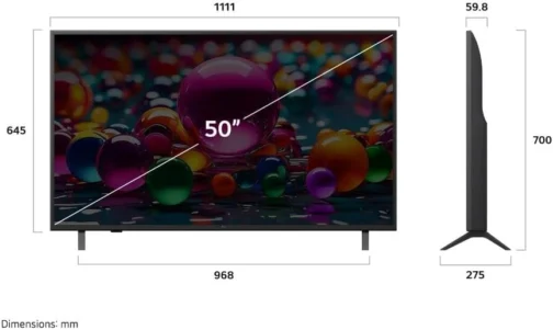 Smart TV LG UHD AI UA75 50 polegadas HDR10 Pro Processador α7 AI Ger 8 webOS 25 - Imagem 5