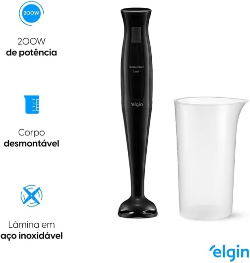 Mixer Vertical Turbo Chef Elgin 3 em 1 200W Preto 110v - Imagem 11