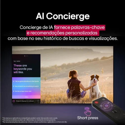 Smart TV 4K 55" LG UHD 55UA85 Processador α7 AI Ger8 4K Super Upscaling Google Cast Alexa Integrado Controle AI Smart Magic WebOS 25 - Imagem 13