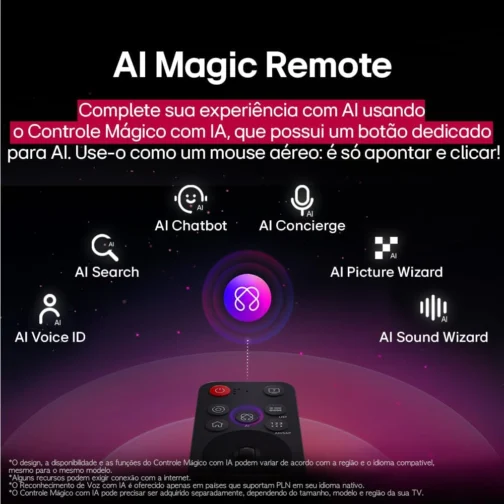 Smart TV 4K 55" LG UHD 55UA85 Processador α7 AI Ger8 4K Super Upscaling Google Cast Alexa Integrado Controle AI Smart Magic WebOS 25 - Imagem 14