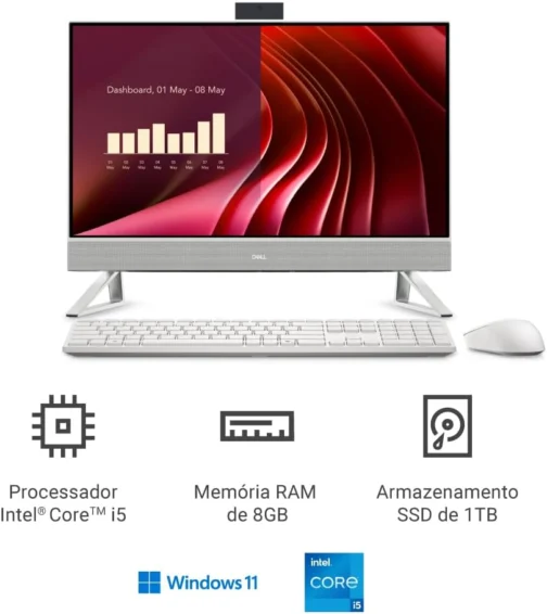 Computador Dell 24 All-in-1 AIO-i1303-A15, Intel Core i5-1334U - Imagem 3