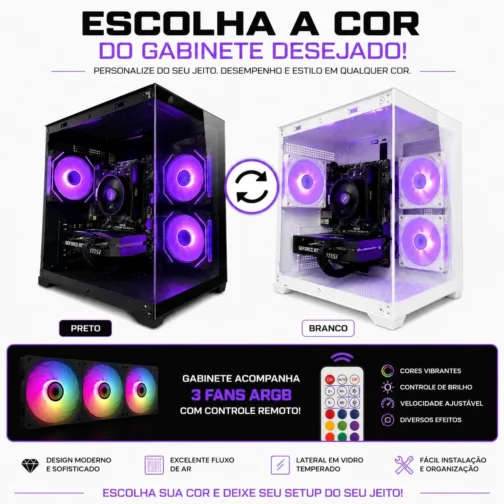 PC GAMER RYZEN 7 5700X, B550M, WI-FI, 32GB RAM, NVME 1TB, NVIDIA RTX 5060 8GB - Imagem 10