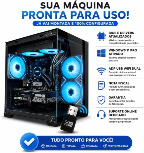 PC GAMER RYZEN 7 5700X, B550M, WI-FI, 32GB RAM, NVME 1TB, NVIDIA RTX 5060 8GB - Imagem 12