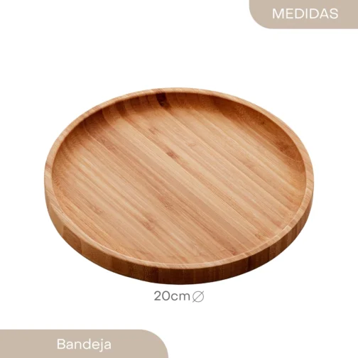 LYOR - Bandeja de Bambu Round 20cm - Mesa Posta - Organização - Utensílios de Cozinha - Enxoval - Decoração - Petisqueira - Utilidades Domésticas - Imagem 4