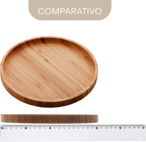 LYOR - Bandeja de Bambu Round 20cm - Mesa Posta - Organização - Utensílios de Cozinha - Enxoval - Decoração - Petisqueira - Utilidades Domésticas - Imagem 6