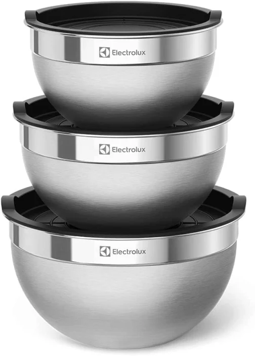 Electrolux Kit Bowls Tigelas de Inox com Tampa Plástica, 3 Unidades - Imagem 2