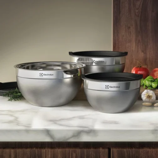 Electrolux Kit Bowls Tigelas de Inox com Tampa Plástica, 3 Unidades - Imagem 9